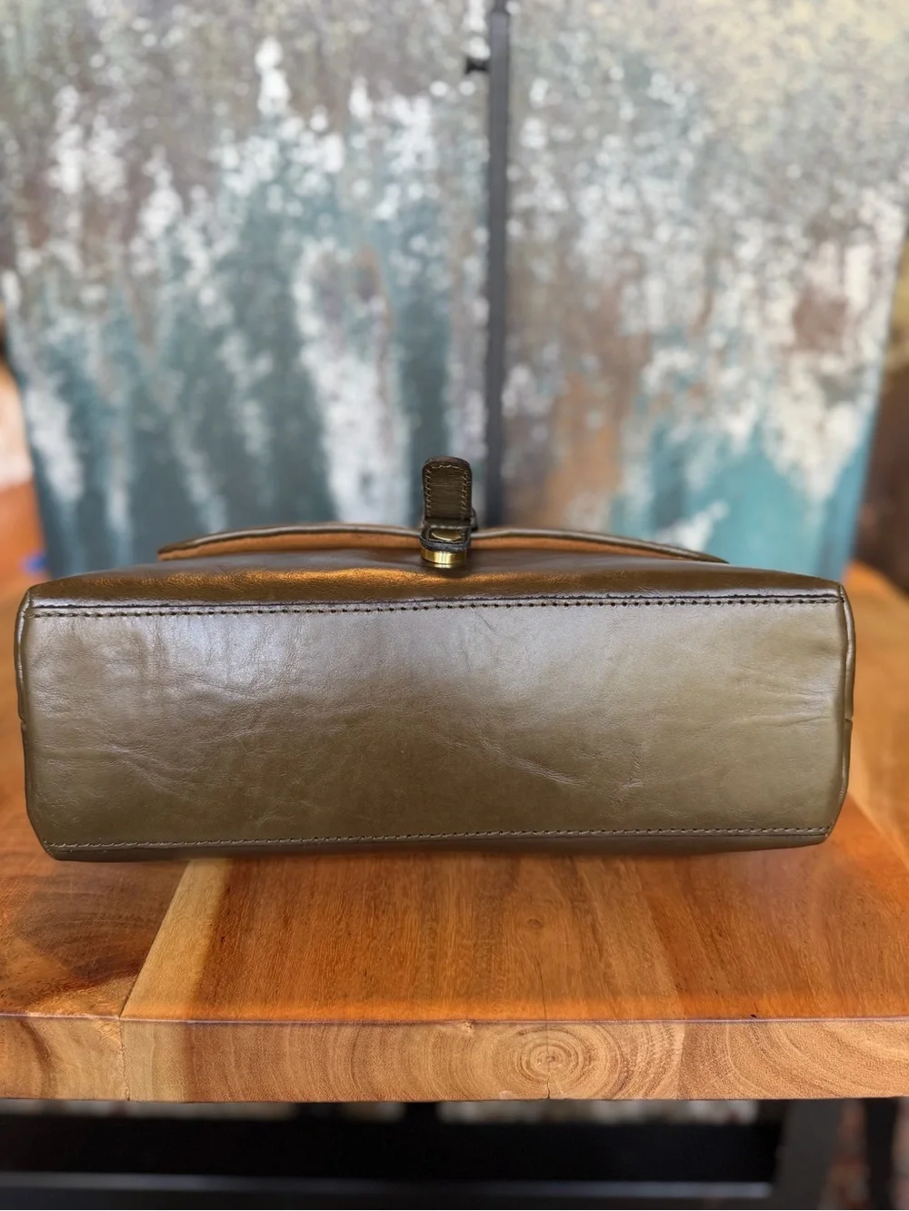 Patricia‎ Nash Western Chic 2010’s Bottle Green Leather Flap Crossbody Bag VGUC